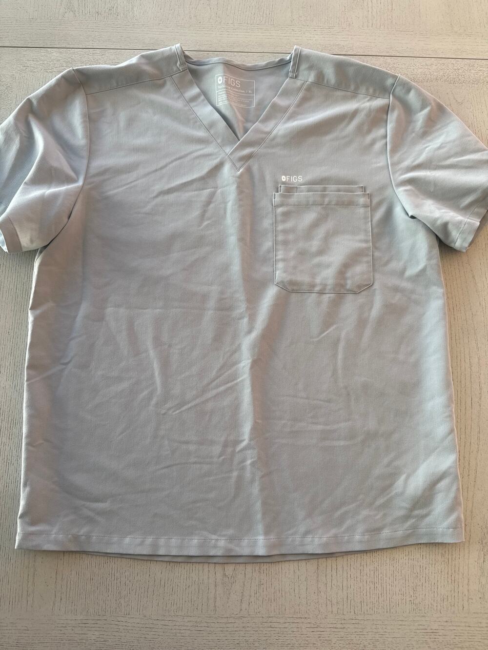 Figs Technical Collection Light Grey Scrub Top RN Nurse CNA PCT
